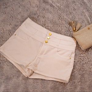 White High Waisted Shorts